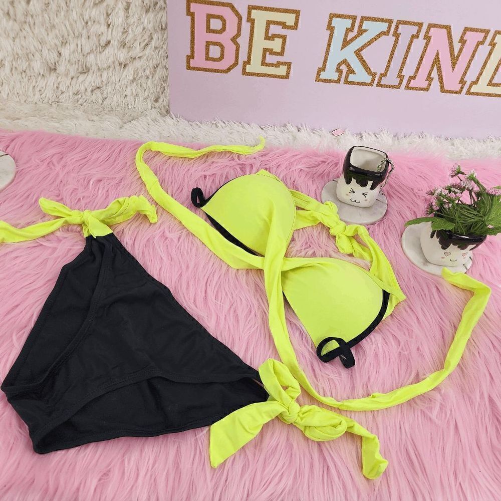 NIB Yellow Neon Bikini Set Medium: Sunny Glam NIB